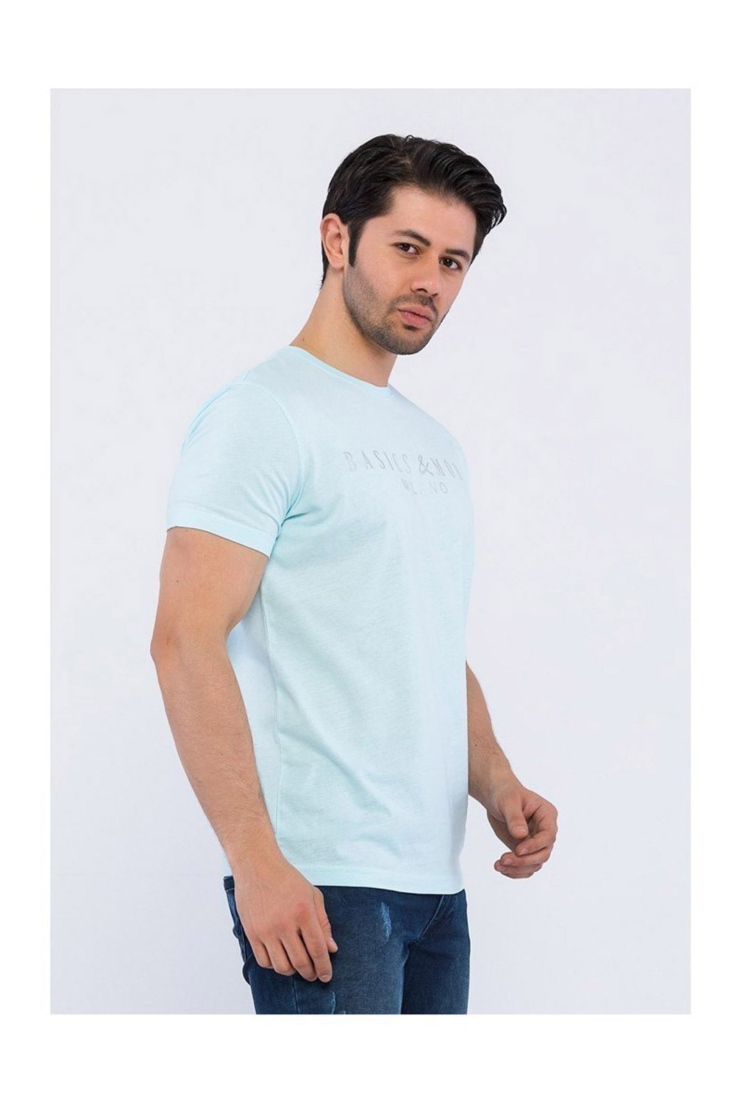 T-shirt - BASICS & MORE - Blue - BA528978