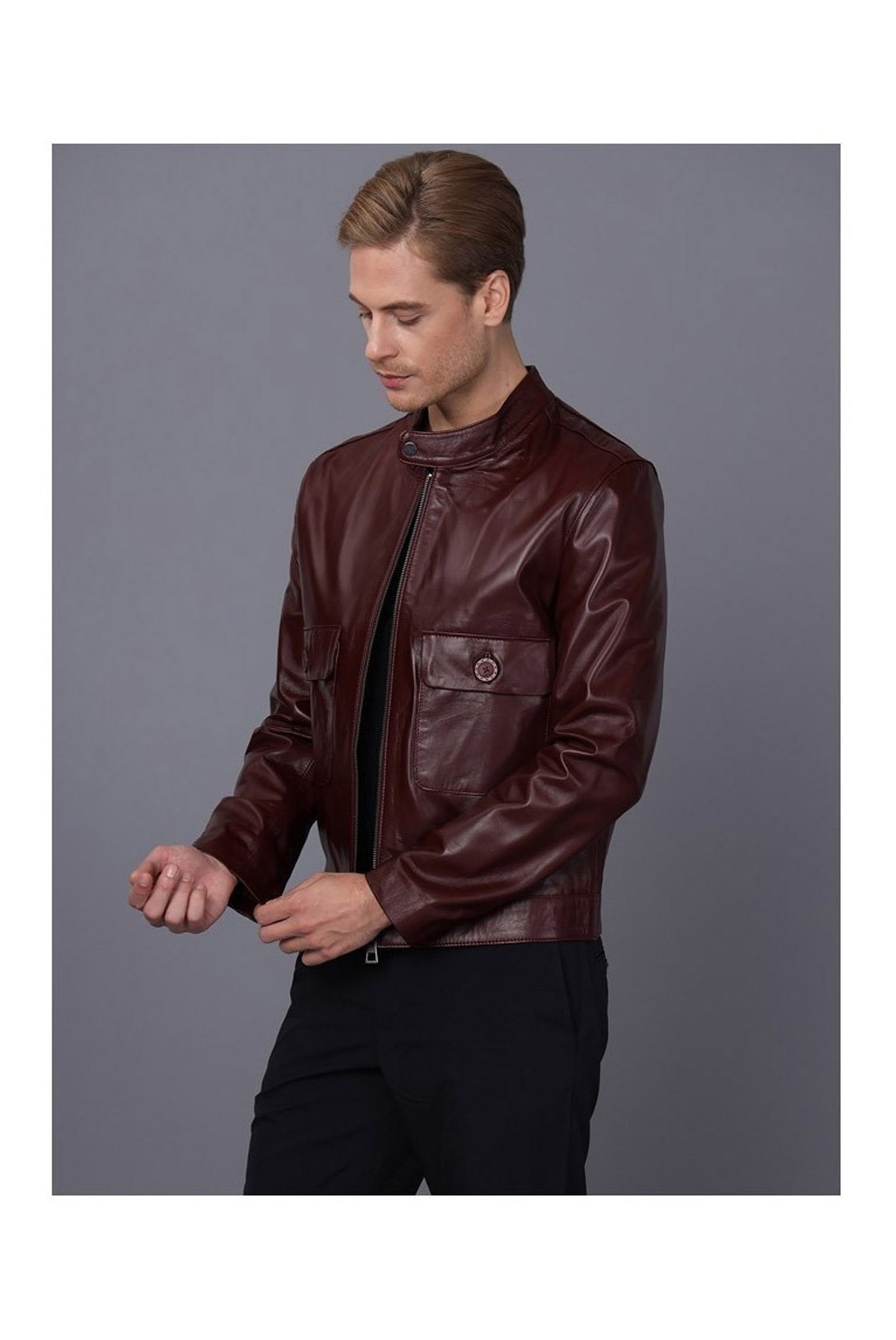 Veste en cuir - BASICS & MORE - Damson - BA8236563