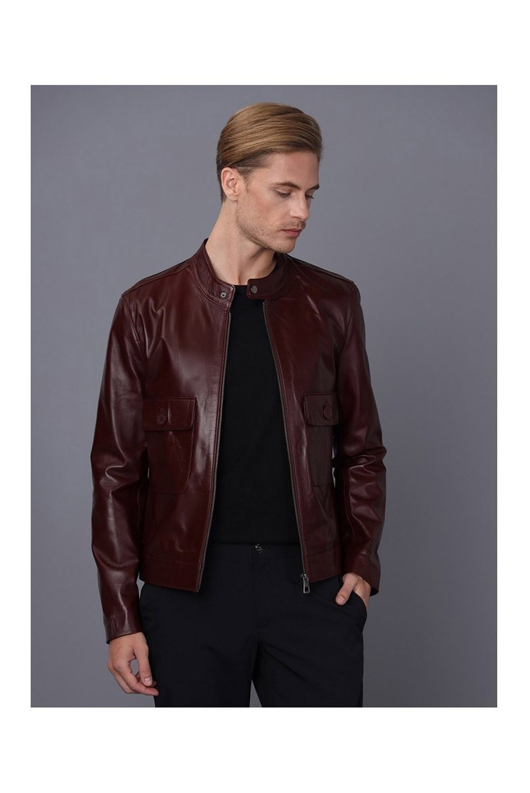 Veste en cuir - BASICS & MORE - Damson - BA8236563