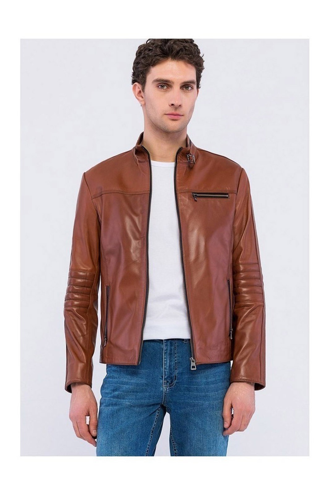 Veste en cuir - BASICS & MORE - Chestnut - BA8242067