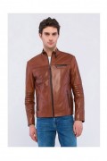 Veste en cuir - BASICS & MORE - Chestnut - BA8242067