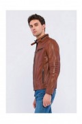 Veste en cuir - BASICS & MORE - Chestnut - BA8242067