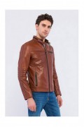 Veste en cuir - BASICS & MORE - Chestnut - BA8242067