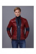 Veste en cuir - BASICS & MORE - Bordeaux - BA8401578