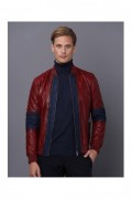 Veste en cuir - BASICS & MORE - Bordeaux - BA8401578