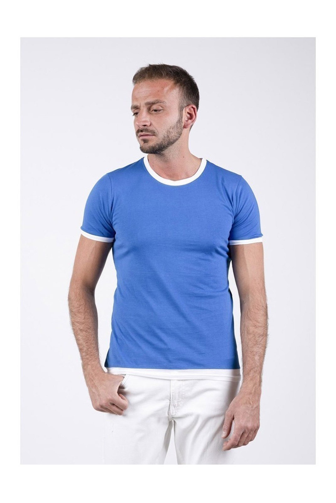 T-shirt - BASICS & MORE - Blue - Regular - BA931591