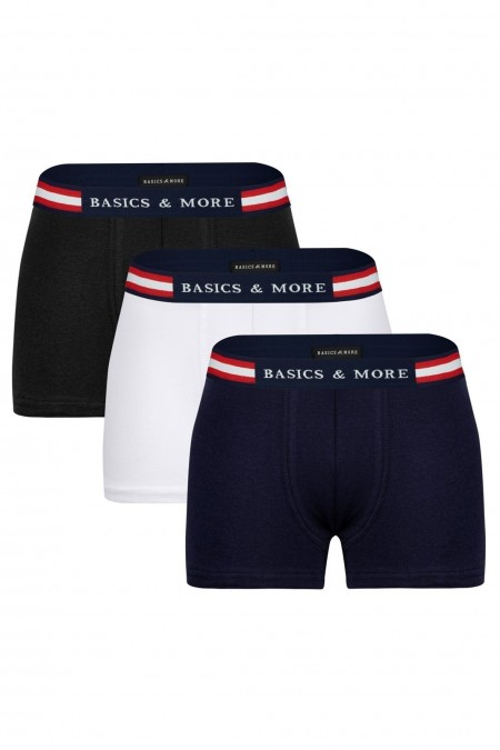 Pack 3 boxers - BASICS & MORE - Black/Nay/White - BA970983