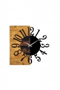 Horloge murale décorative en bois - Walnut/Black - 539TNL1107