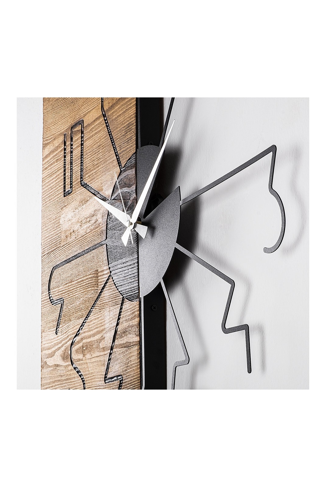 Horloge murale décorative en bois - Walnut/Black - 539TNL1129