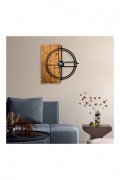 Horloge murale décorative en bois - Light Walnut/Black - 539TNL1138