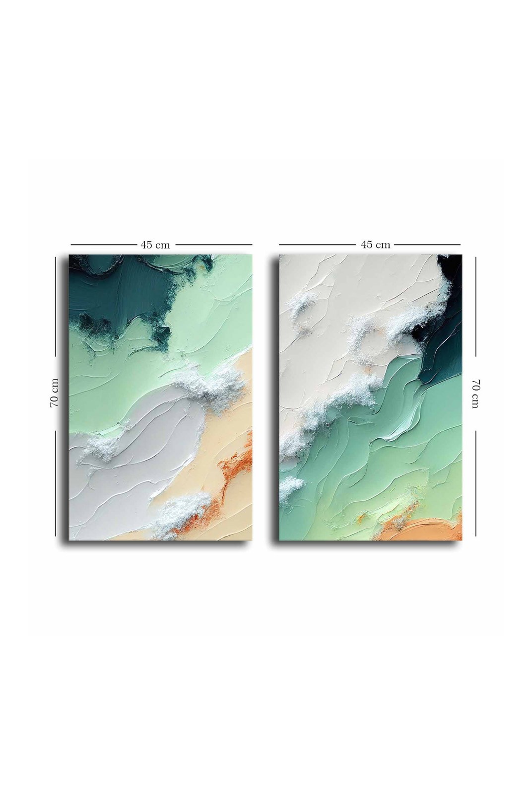 Peinture décorative sur toile (2 Pieces) - Multicolor - 895FNA1117