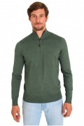 Pullover col demi-zip - MARIO RUSSO - Half Zip Sweater - Duck Green