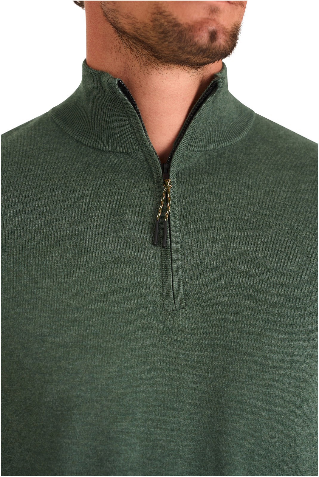 Pullover col demi-zip - MARIO RUSSO - Half Zip Sweater - Duck Green