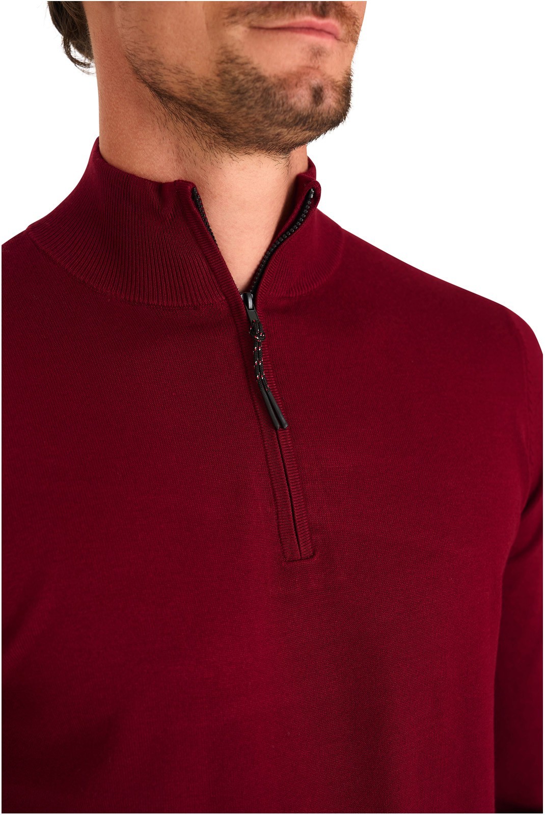 Pullover col demi-zip - MARIO RUSSO - Half Zip Sweater - Bordeaux