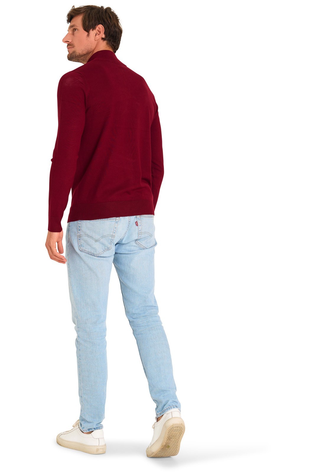 Pullover col demi-zip - MARIO RUSSO - Half Zip Sweater - Bordeaux