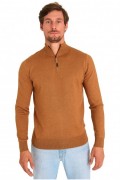 Pullover col demi-zip - MARIO RUSSO - Half Zip Sweater - Camel