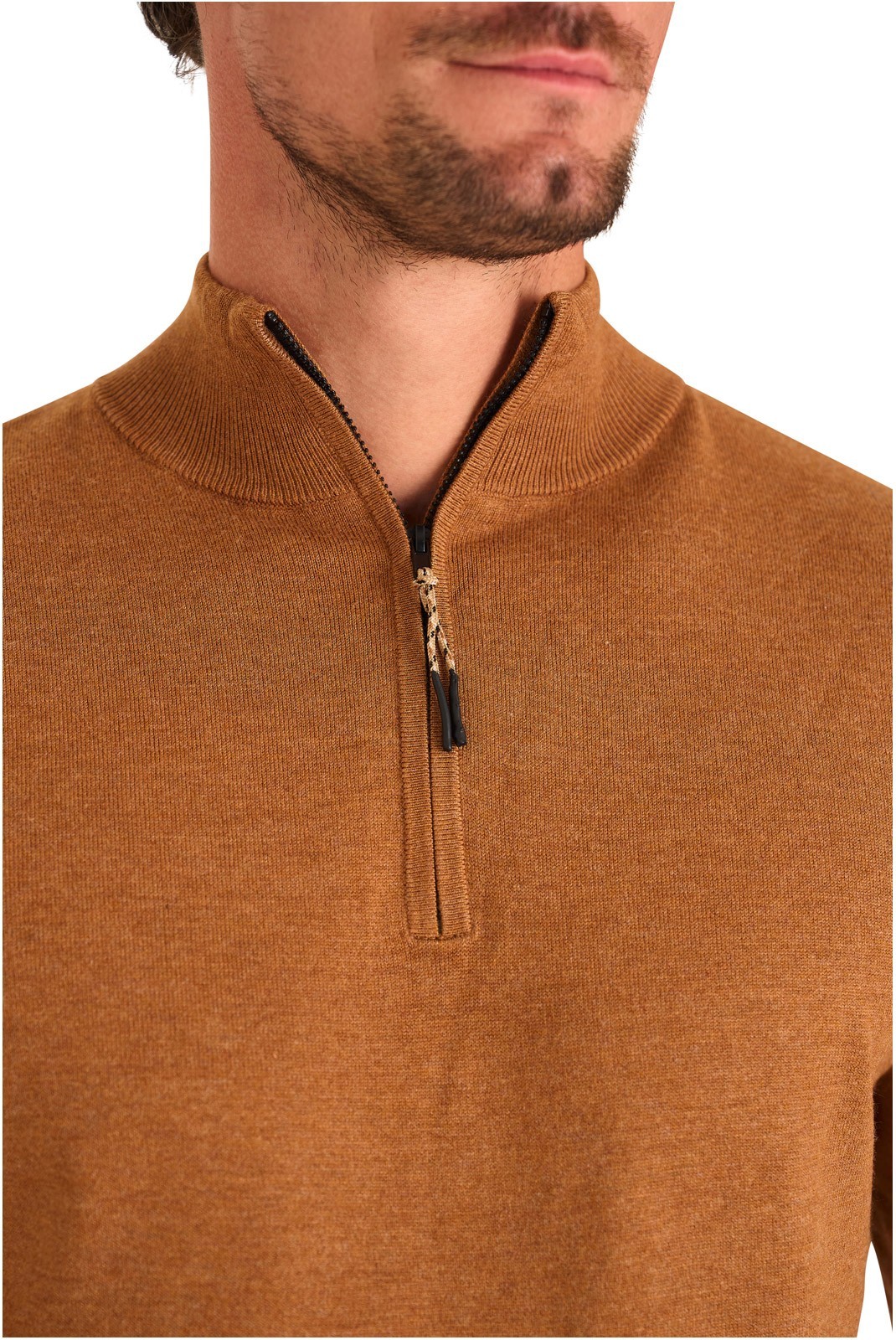 Pullover col demi-zip - MARIO RUSSO - Half Zip Sweater - Camel