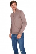 Pullover col demi-zip - MARIO RUSSO - Half Zip Sweater - Deep Taupe