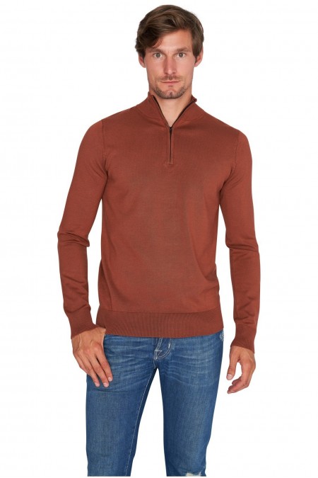 Pullover col demi-zip - MARIO RUSSO - Half Zip Sweater - Picante