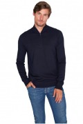 Pullover col demi-zip - MARIO RUSSO - Half Zip Sweater - Navy