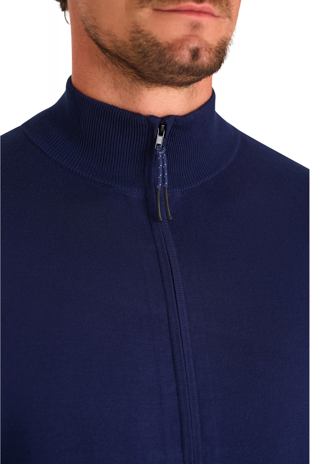 Cardigan zippé - MARIO RUSSO - Full Zip Cardigan - Navy