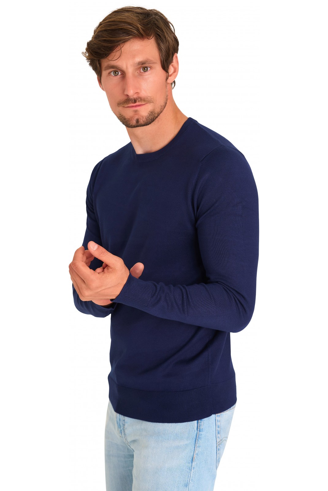 Pullover col rond - MARIO RUSSO - Round Neck - Navy