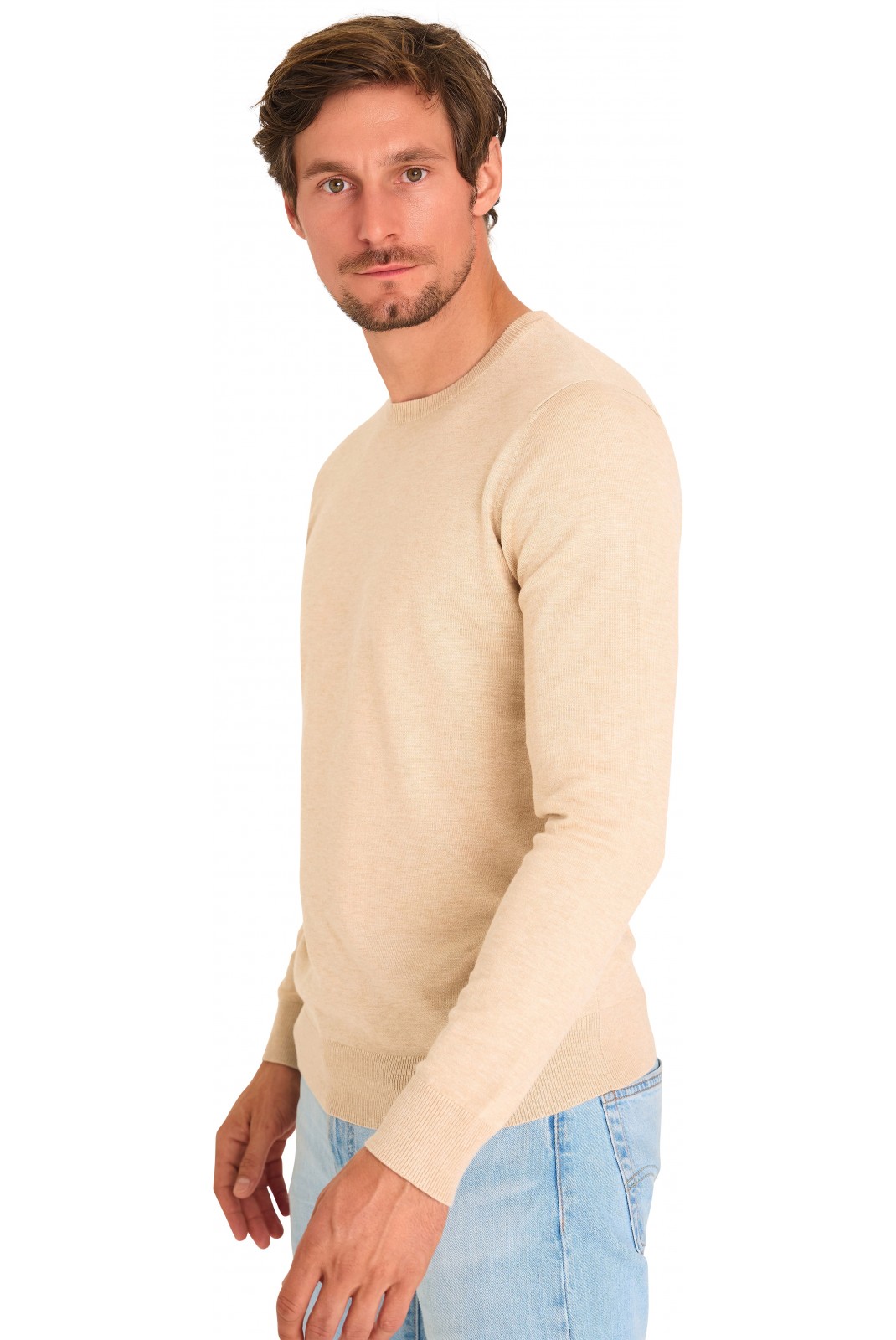 Pullover col rond - MARIO RUSSO - Round Neck - Beige