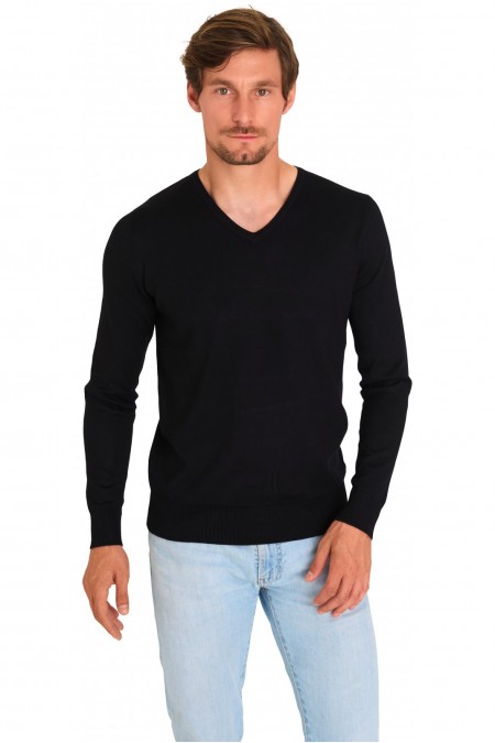 Pullover col V - MARIO RUSSO - V-Neck - Black