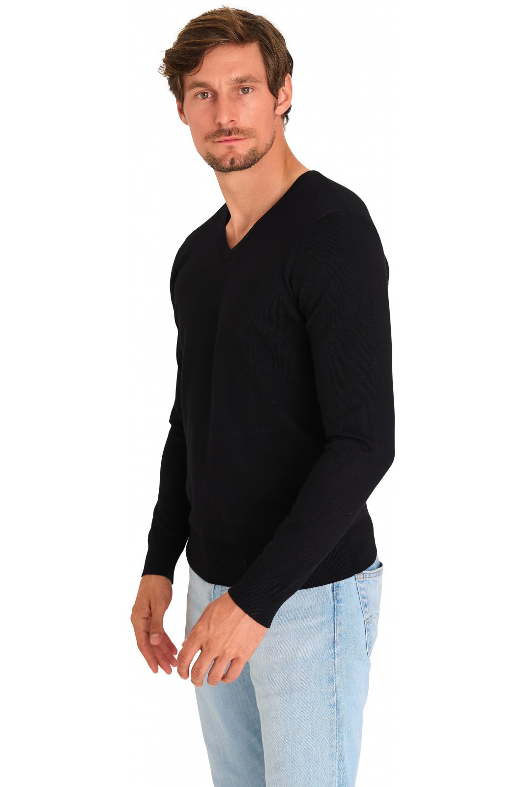 Pullover col V - MARIO RUSSO - V-Neck - Black