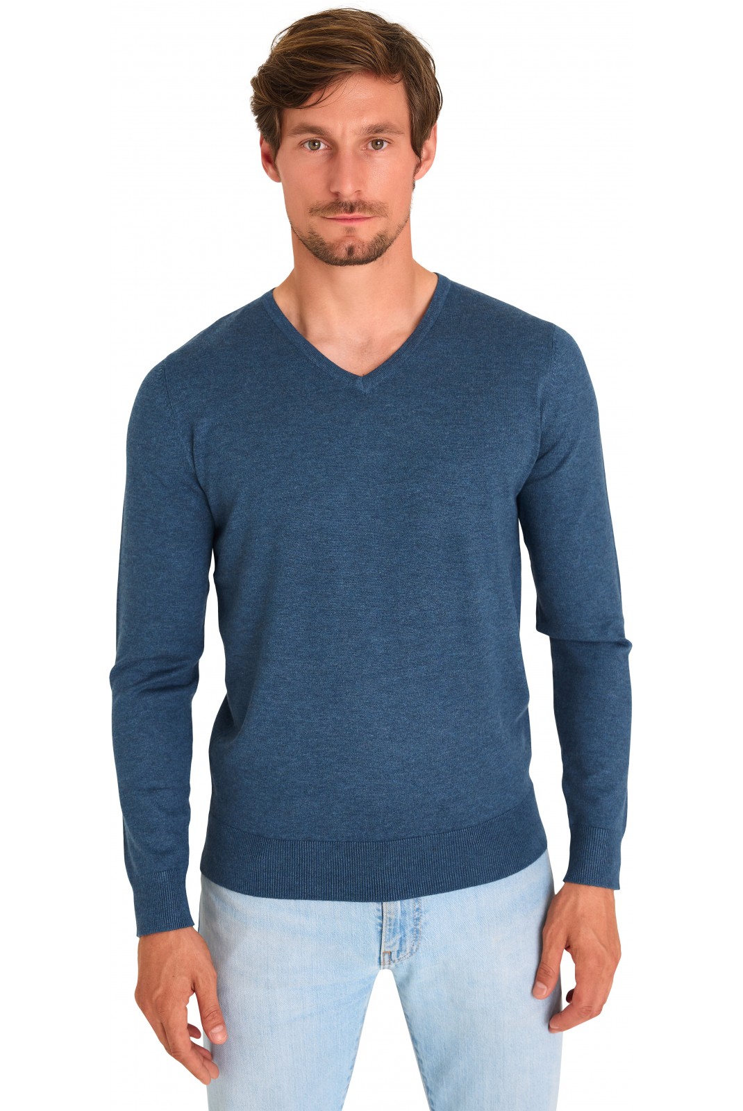 Pullover col V - MARIO RUSSO - V-Neck - Jeans Blue