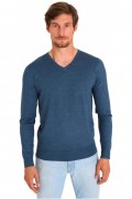 Pullover col V - MARIO RUSSO - V-Neck - Jeans Blue