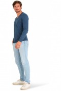 Pullover col V - MARIO RUSSO - V-Neck - Jeans Blue