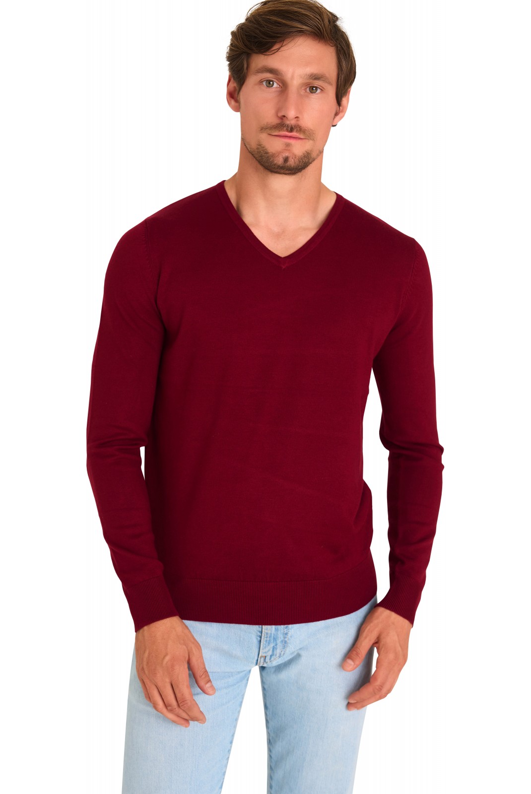 Pullover col V - MARIO RUSSO - V-Neck - Bordeaux