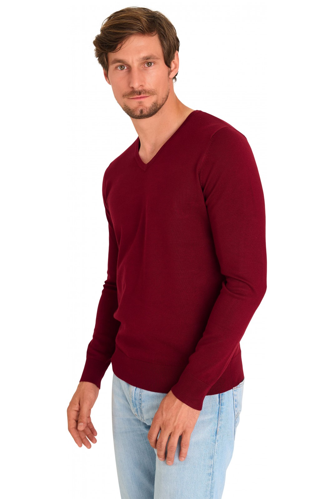 Pullover col V - MARIO RUSSO - V-Neck - Bordeaux