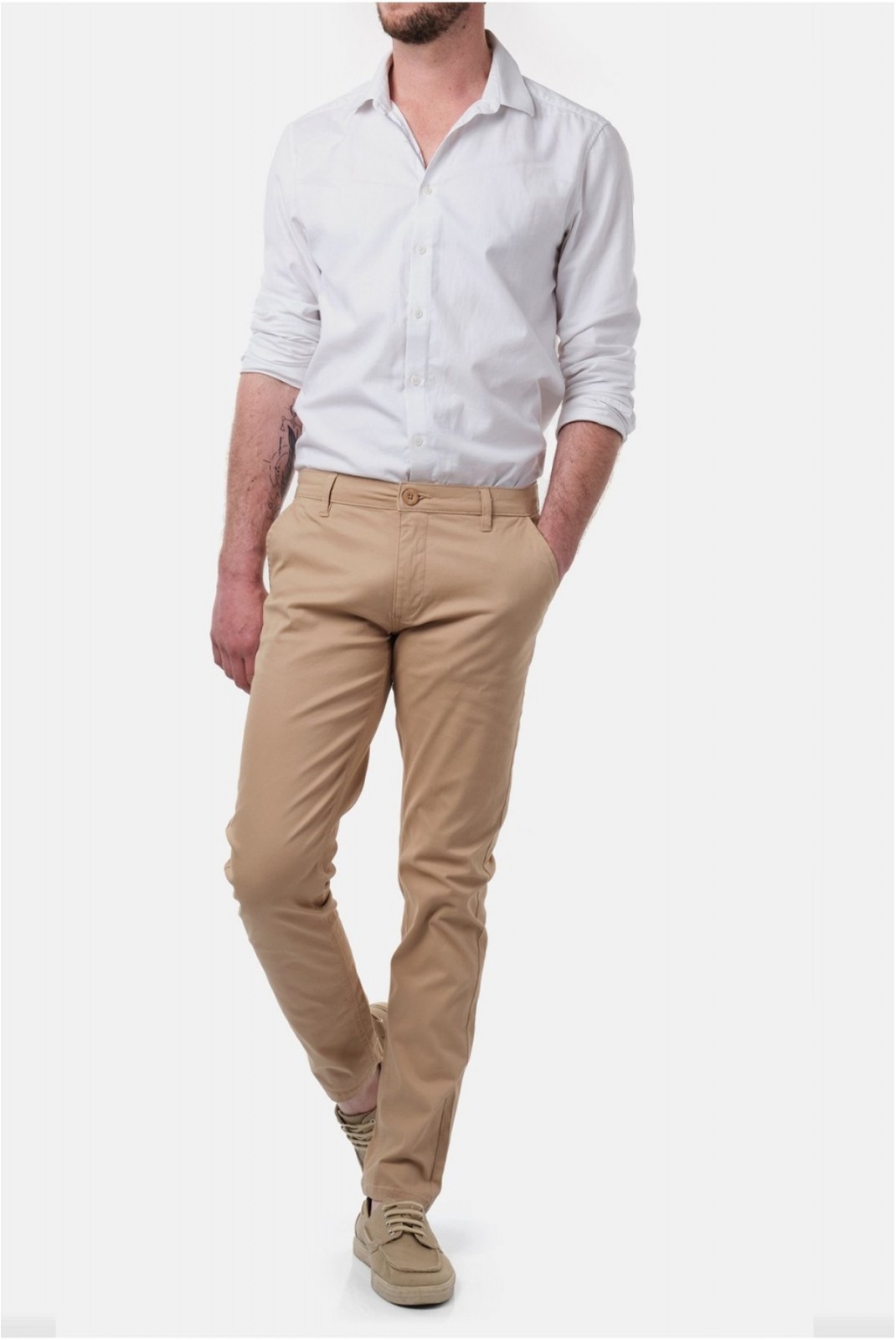 Pantalon chino coton stretch Hopenlife BEIGE RIKA