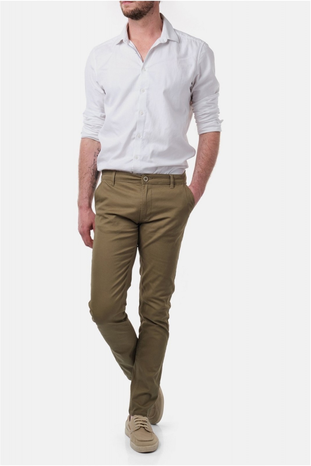 Pantalon chino coton stretch Hopenlife KAKI RIKA