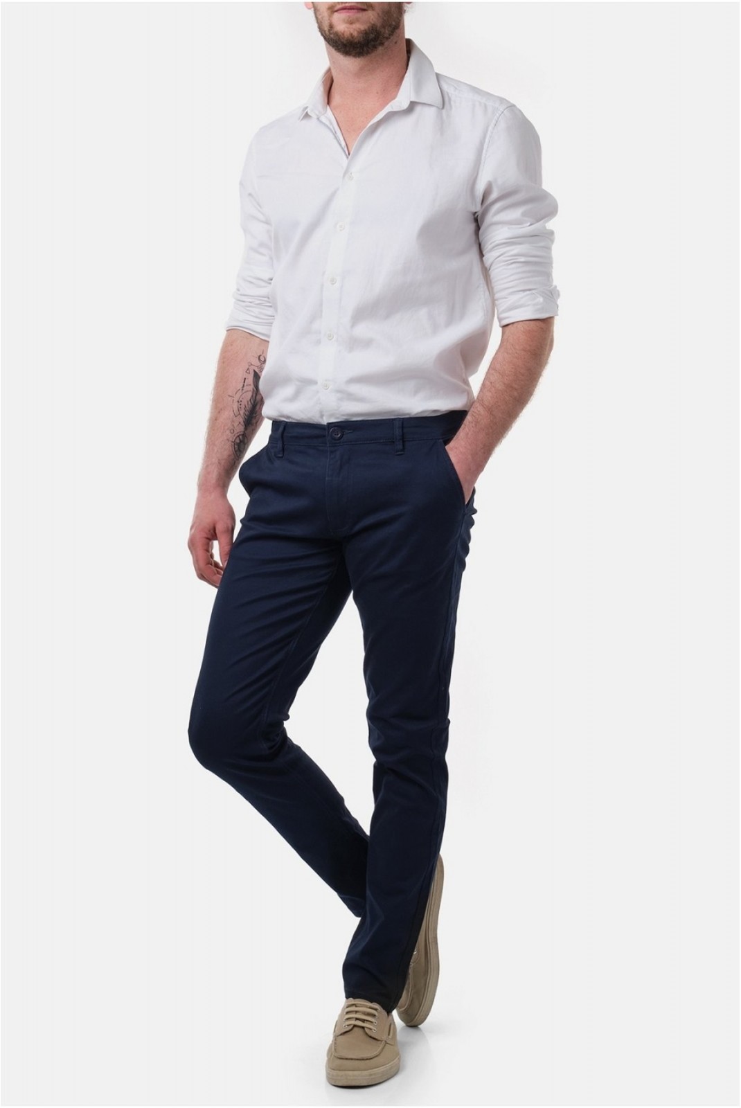 Pantalon chino coton stretch Hopenlife NAVY RIKA