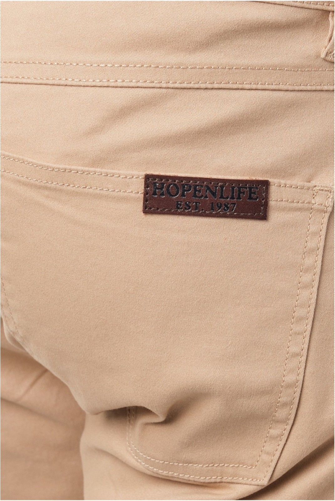 Pantalon droit coton stretch Hopenlife BEIGE YUTA