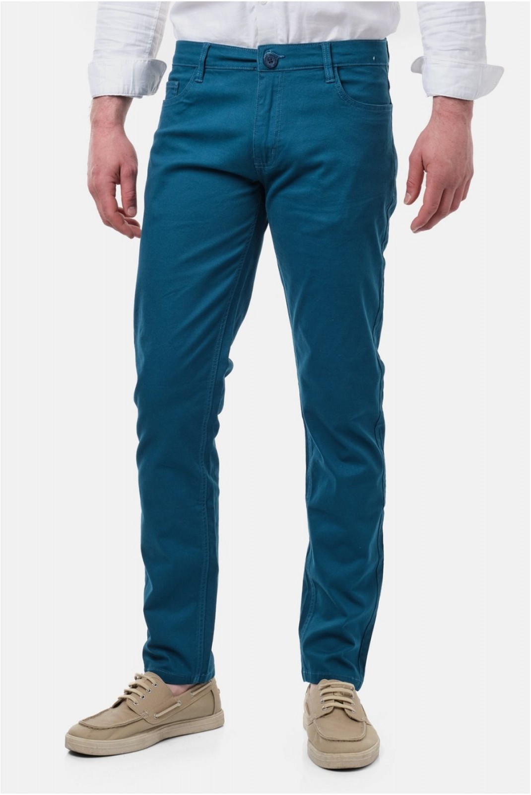 Pantalon droit coton stretch Hopenlife BLEU YUTA