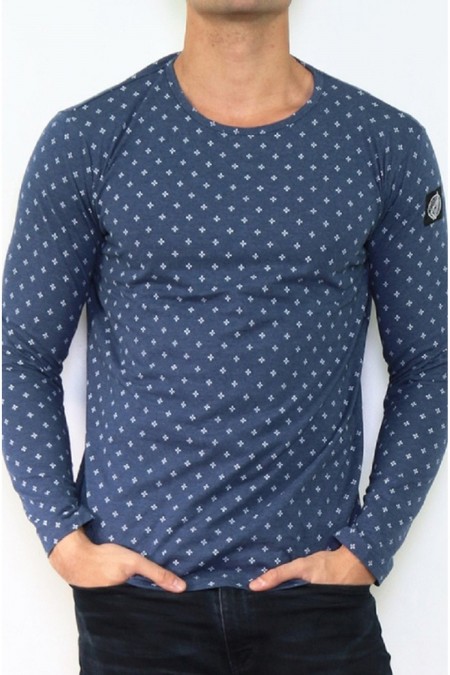 TShirt ML motif logo patché  Hopenlife NAVY KAORINE