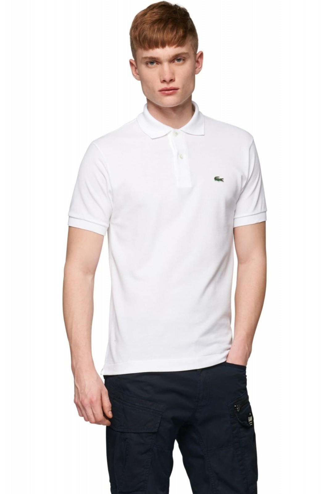 Polo MC 100% coton piqué Lacoste 001 WHITE L.12.12 US