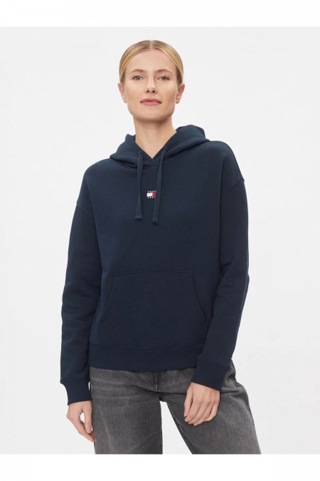 Sweat capuche basique Badge Tommy Jeans C1G Dark Night Navy DW0DW17326