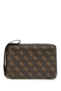 Pochette porté main monogramme Guess jeans BROWN/OCHRE PMMOLO P4432