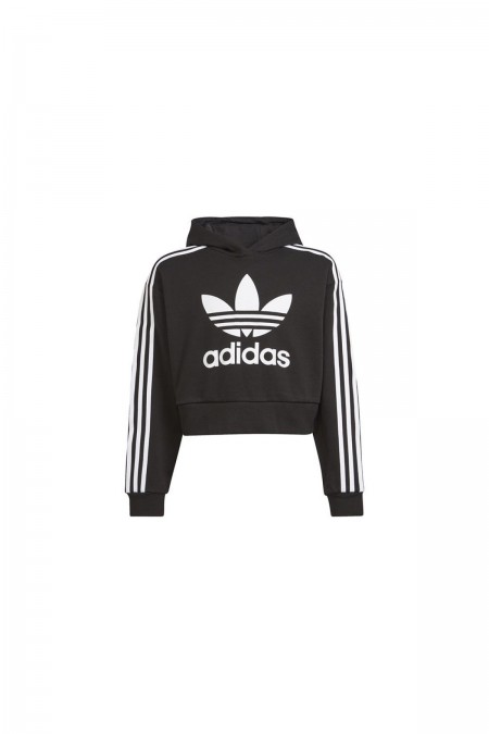 CROPPED HOODIE Adidas BLACK_WHITE H32337