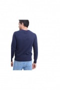 Pull Col V 2 Fils - Bleu Nuit - CJ30