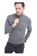 Pull Col Montant À Demi-Zip En Cuir 2 Fils - Loup - CJ33