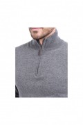 Pull Col Montant À Demi-Zip En Cuir 2 Fils - Loup - CJ33