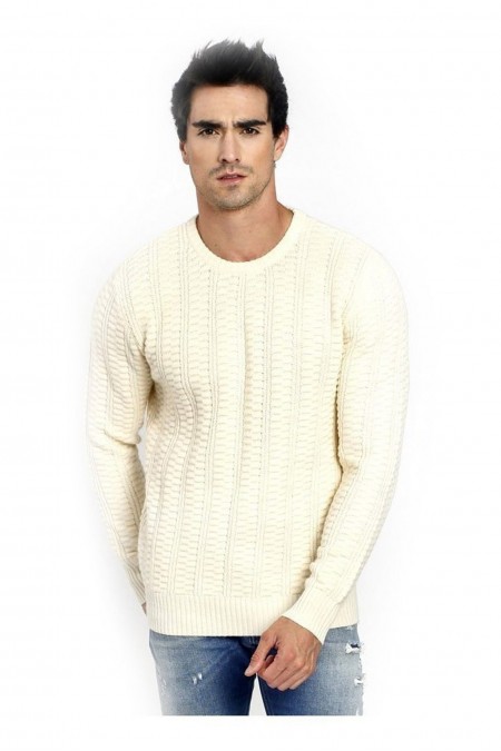 Pull Col Rond Blackberry En 3 Fils - Naturel - CJ71