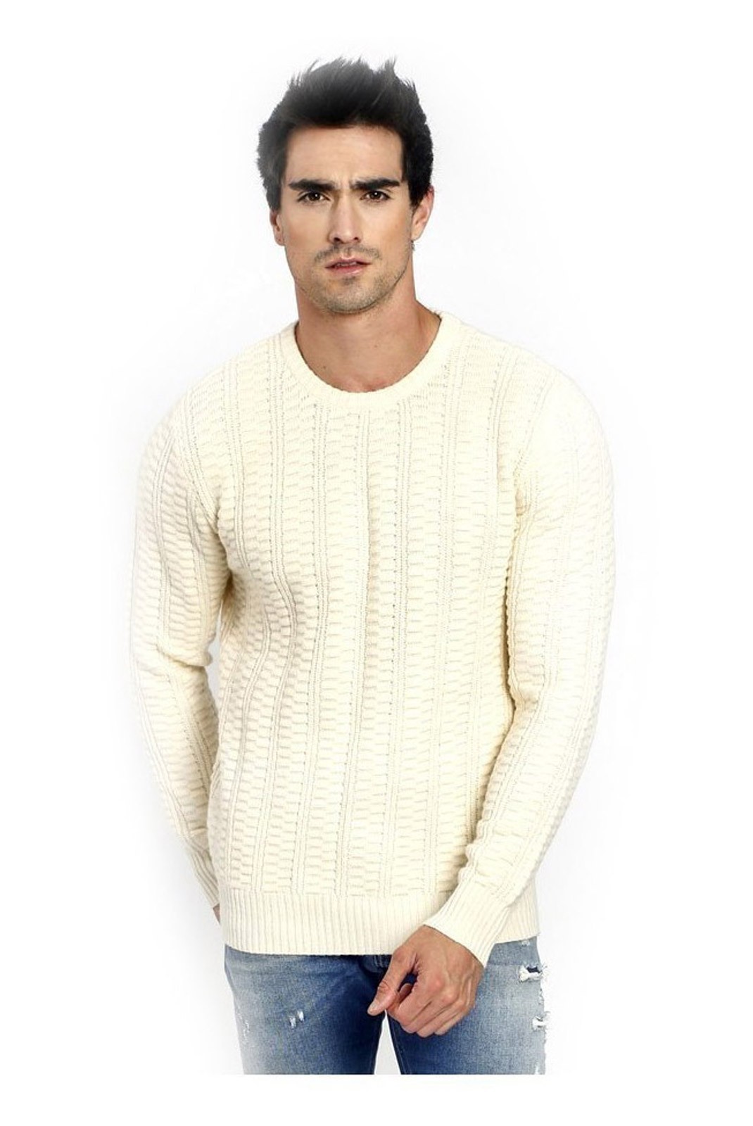 Pull Col Rond Blackberry En 3 Fils - Naturel - CJ71