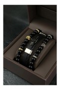 Set de bracelets - Black - JACK FERRERO - Pierre naturelle - JF15